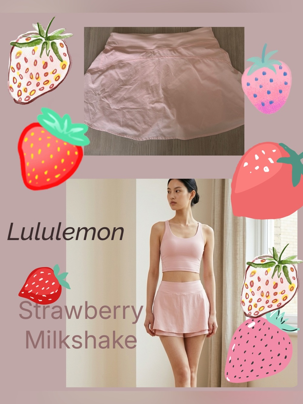 Lululemon 🍋 Highrise Tennis Skirt in Strawberry Milkshake